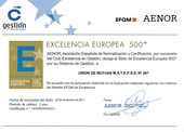 Certificado de Excelencia Europea