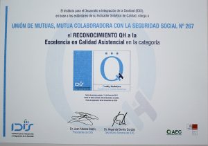 Diploma 3 estrellas QH de Unión de Mutuas 2022